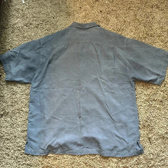 Tommy Bahama VTG Y2K Old Money Cabancore 100%Silk Blue Button Down Shirt SzL - Picture 6 of 6